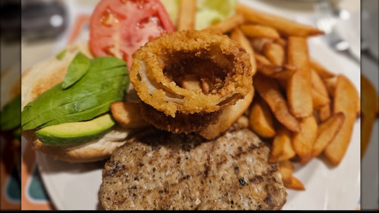 plate full of food at a diner