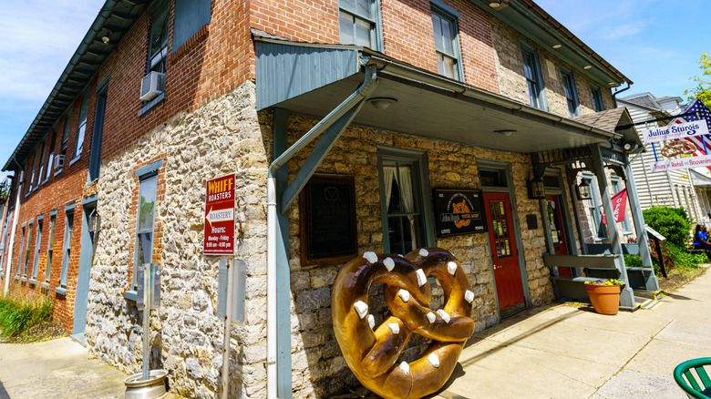 the outside of the julius sturgis pretzel house