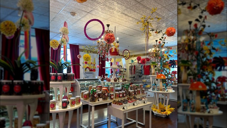 Candy displays inside Sweet Pete's