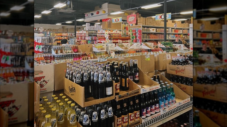 Boxes of soda in Sweeties Candy of Arizona