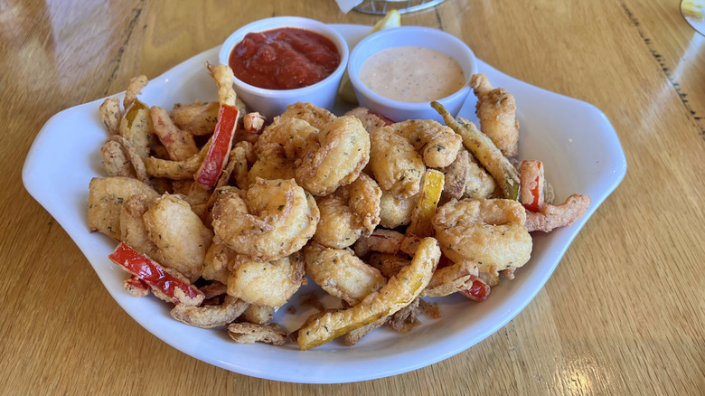 Shrimp Fritto Misto in a dish