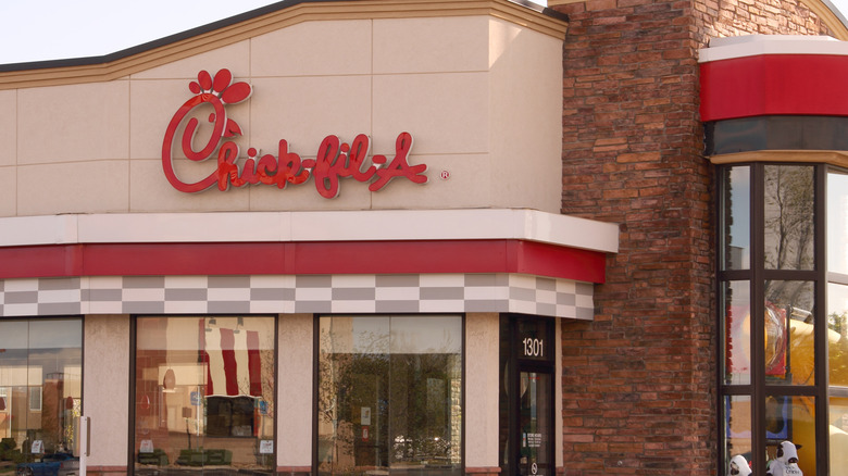 Outside a Chick-fil-A restaurant