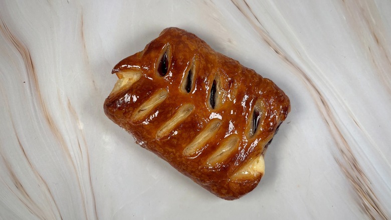 Top-down shot of blueberry cream cheese pastry from Paris Baguette