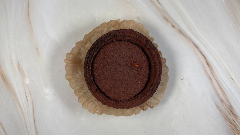 Top-down shot of tiramisu tart from Paris Baguette