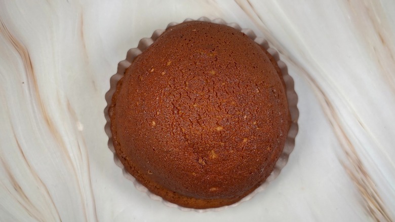 Top-down shot of Coffee Bun pastry from Paris Baguette