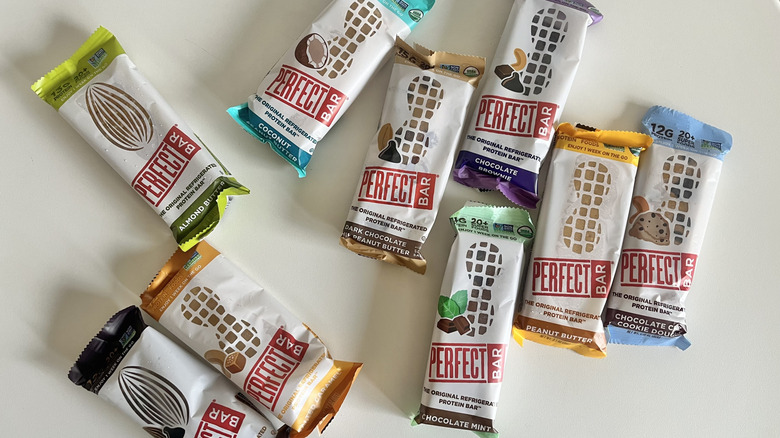 Different Perfect Bars on a white tabletop