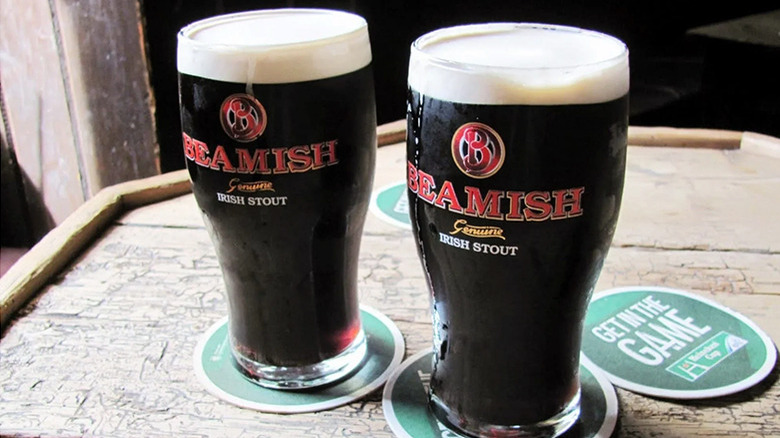 Two Beamish Irish Stout pints