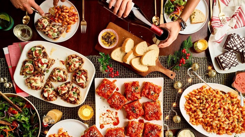 Friends feasting on shared plates at Carrabba's Italian Grill