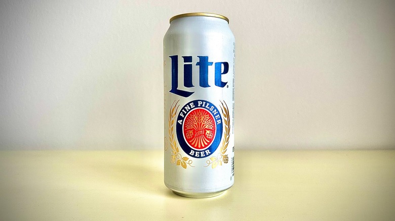 The front of a can of Miller Lite