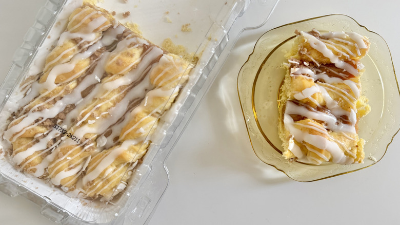 A large piece of Albertsons Bakery Cake Coffee Pumpkin Danish