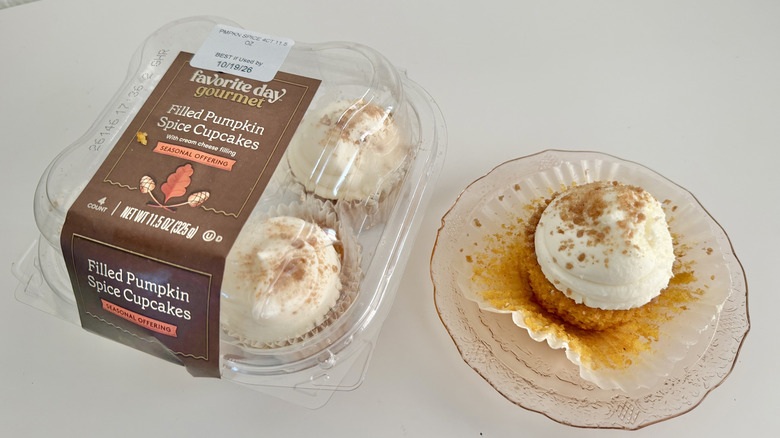 Favorite Day Gourmet Pumpkin Spice Cupcake on a plate
