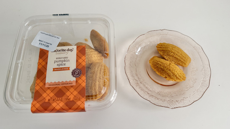 Two Favorite Day Pumpkin Madeleine Cookies on a plate