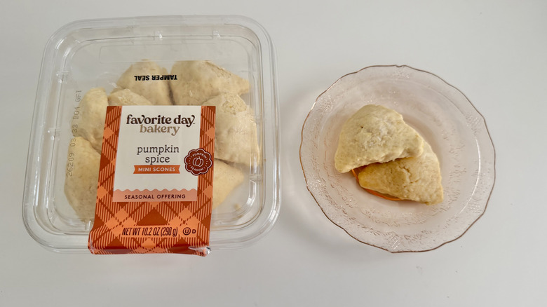 Two Favorite Day Pumpkin Spice Mini Scones on a plate