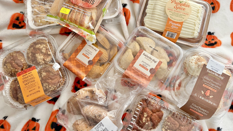 Top view of various pumpkin treats