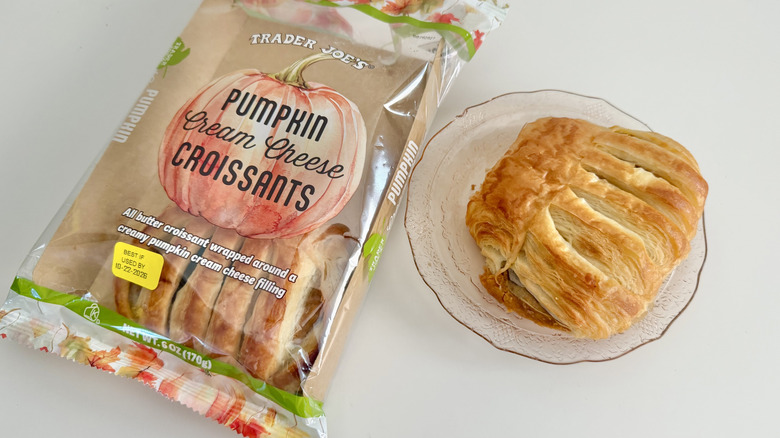 Pumpkin Cream Cheese Croissants piece on a table