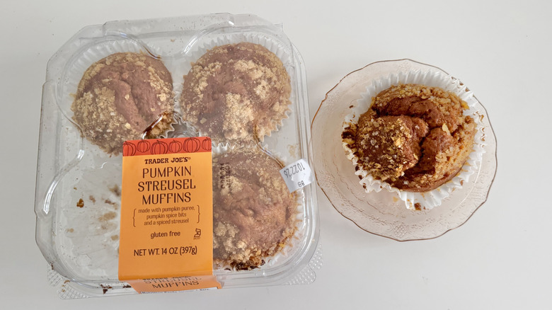 Top view of Trader Joe's Pumpkin Streusel Muffins
