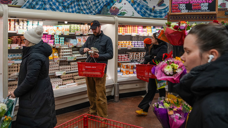People shopping at a Trader Joe's store
