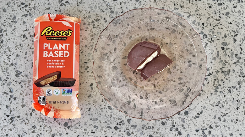 Plant-based Reese's cup on a plate