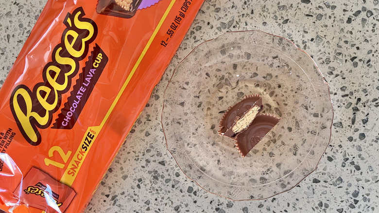 Chocolate lava cup on a plate