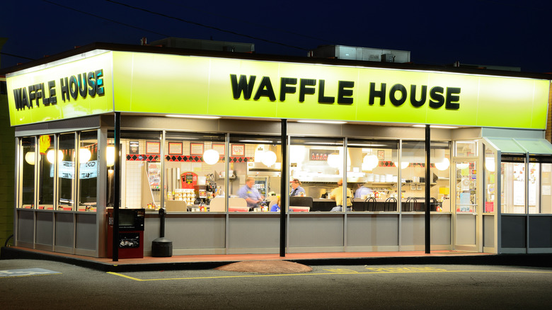 Waffle House exterior at night