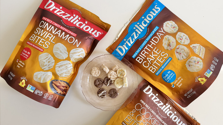Drizzlicious snack bags on a table