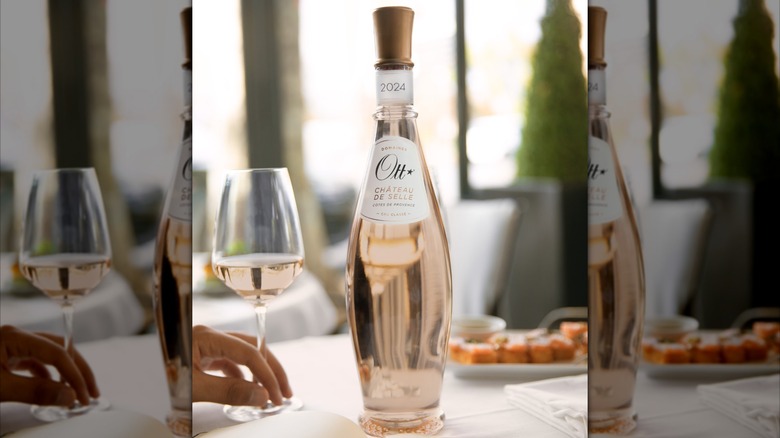 Bottle and glass of Ott rosé wine