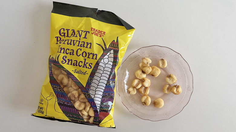 Peruvian corn snacks on a plate