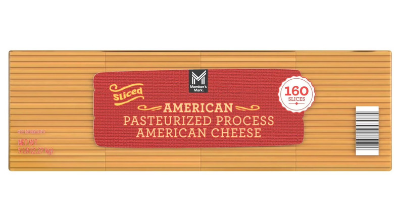 Member's Mark sliced American cheese in package.