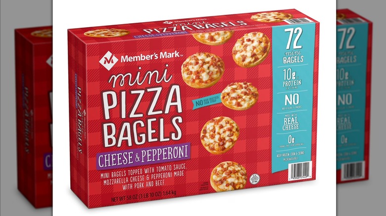 Member's Mark mini pizza bagels in a box.