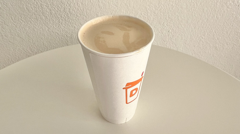 Hot Butter Pecan Latte without a lid