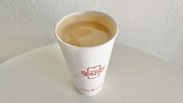 Top view of a Pumpkin Dunkalatte drink
