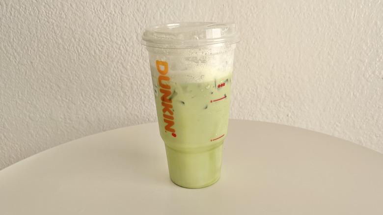Green Pumpkin Matcha with cold foam drink