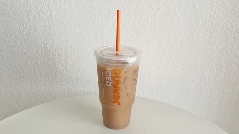 White Mocha Raspberry in a plastic cup