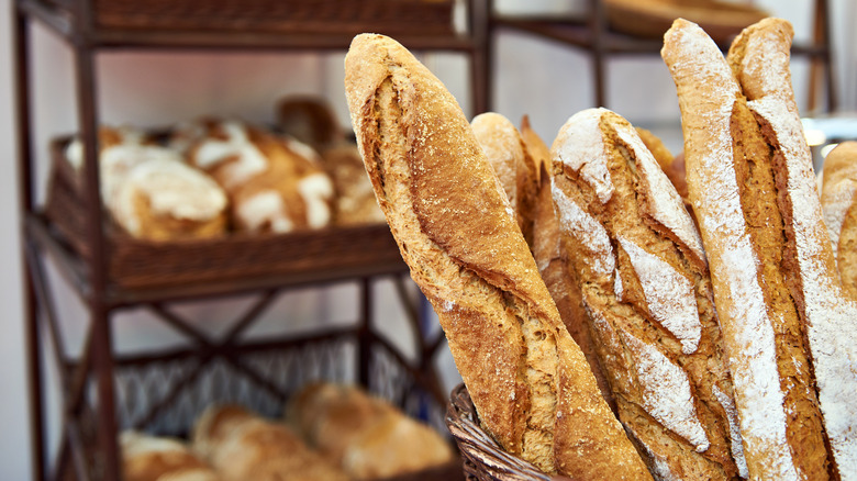 baguettes in bakery