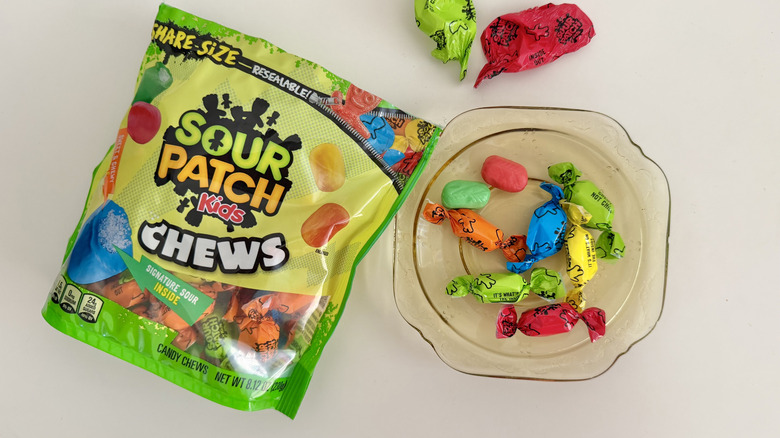 A bunch of Chews on a plate