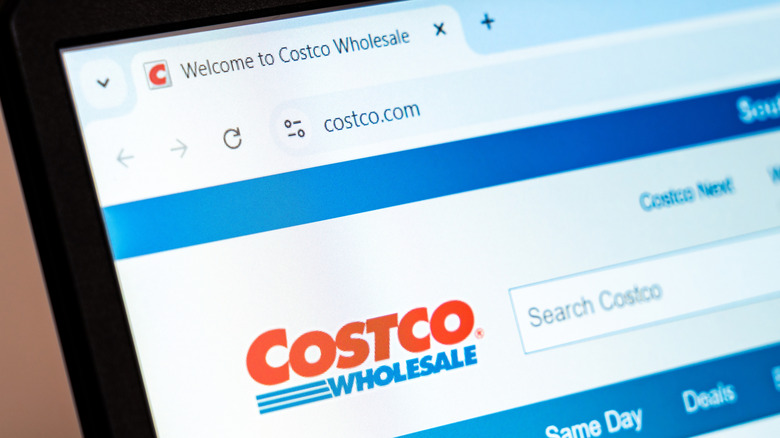 Costco website screen on computer