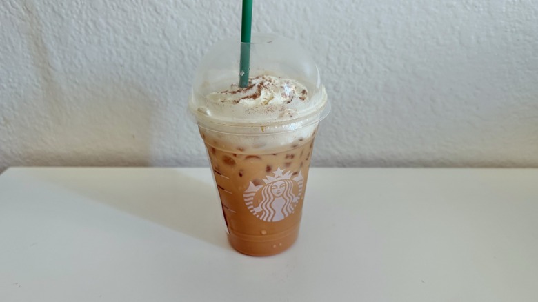 Iced Cinderella Latte in a plastic cup