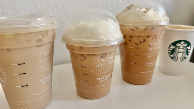 Close up of a couple of secret menu Starbucks items