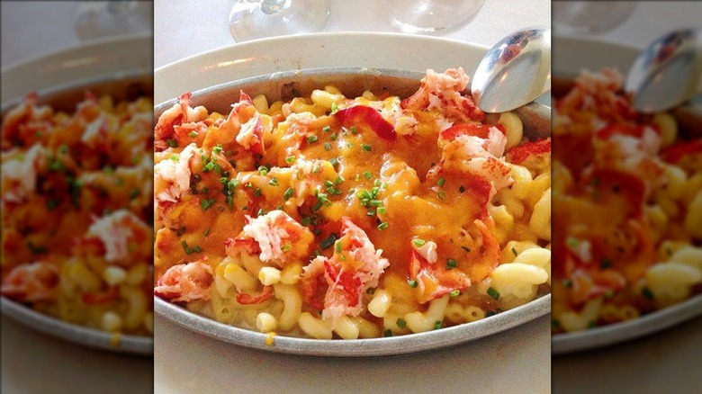 Ruth's Chris Lobster Mac and Cheese with silver spoon