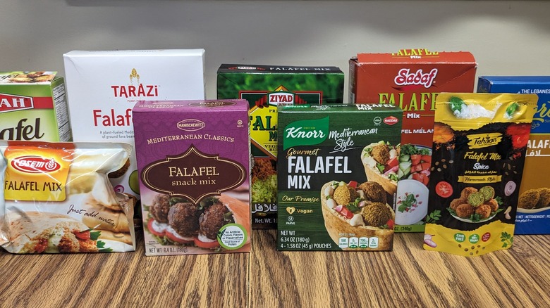 assorted falafel mix boxes