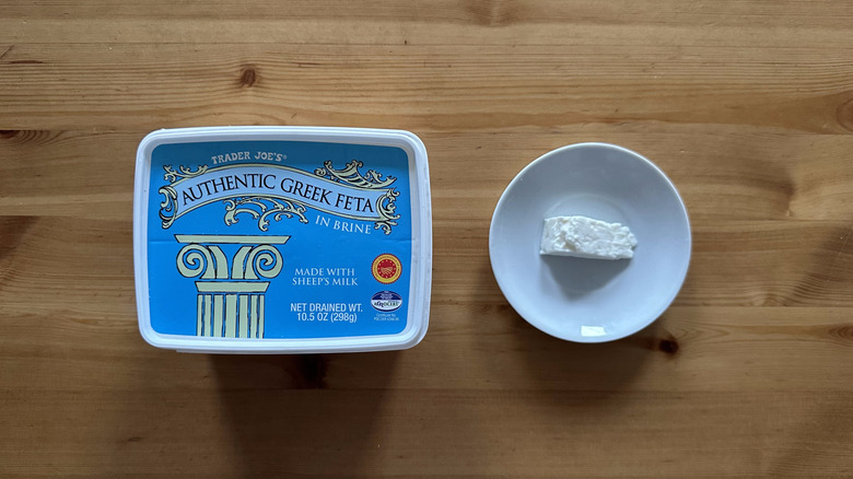 Trader Joe's Authentic Greek Feta on small white plate