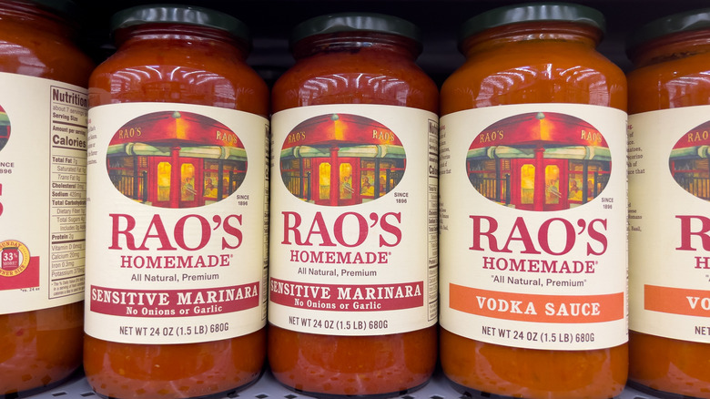 Rao's Homemade Tomato Sauce jars on the shelves