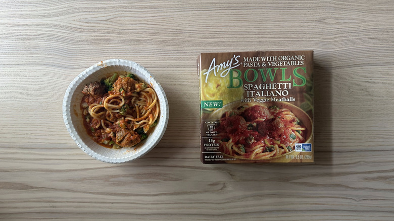 Amy's Spaghetti Italiano Bowl on wooden table