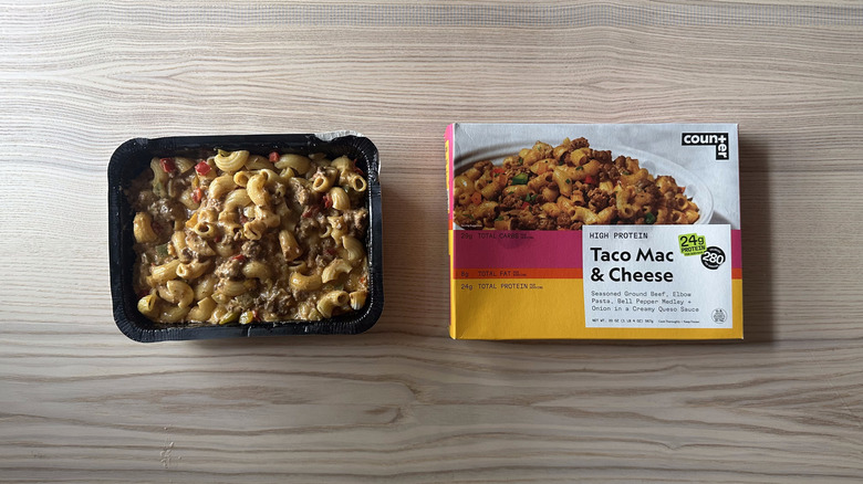 Counter Taco Mac and Cheese Bowl on wooden table