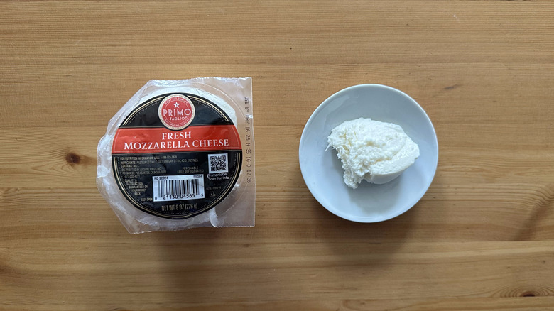 Primo Taglio Fresh Mozzarella Cheese on wooden table
