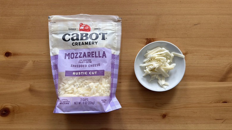 Cabot Creamery Rustic Cut Mozzarella Cheese on wooden table