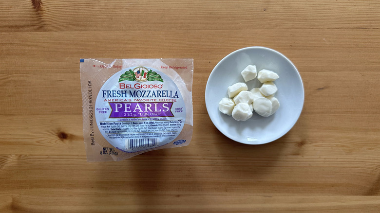BelGioioso Fresh Mozzarella Pearls on wooden table