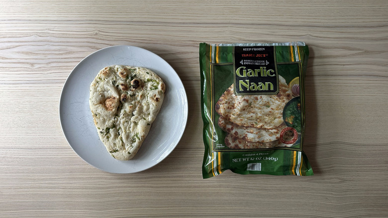 Trader Joe's Garlic Naan on white plate