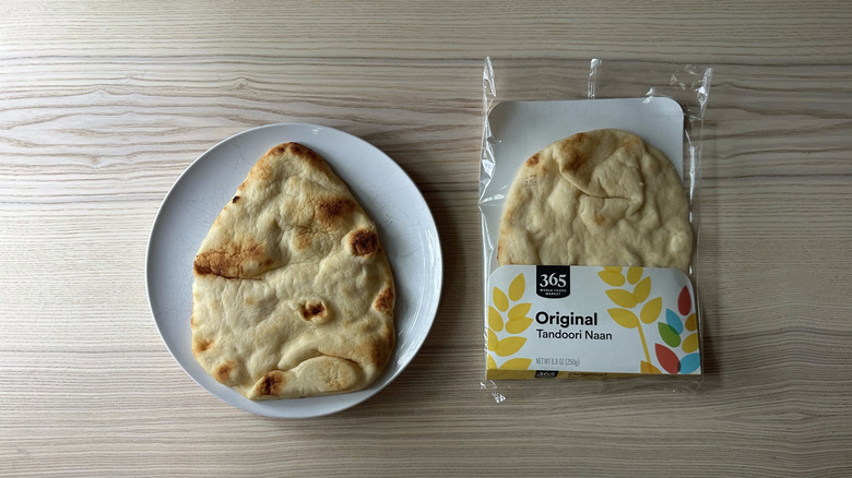 Whole Foods 365 Original Tandoori Naan on white plate