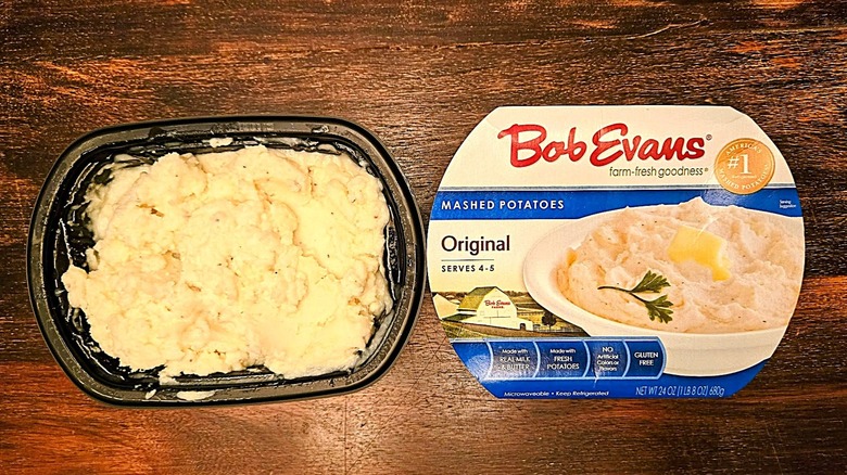 Bob Evans Original mashed potatoes package and box